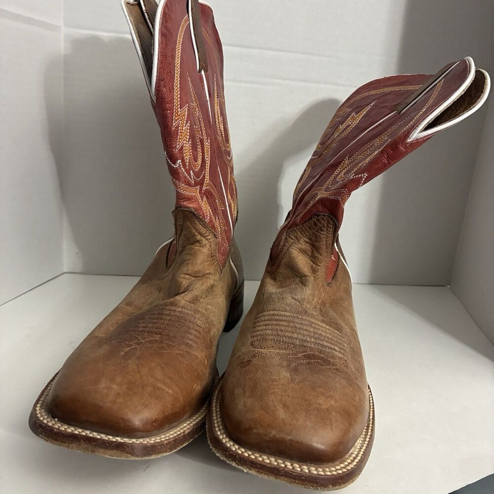 Cody James Western Cowboy Boots Men’s Size 12D Brown Red Leather Square Toe